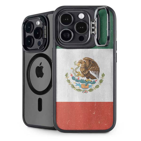 Mexico Flag Distressed iPhone 14 Pro Kickstand Case